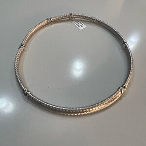 Elegant 14kt. white gold braided collar necklace 16”